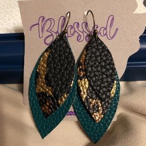Faux leather earrings